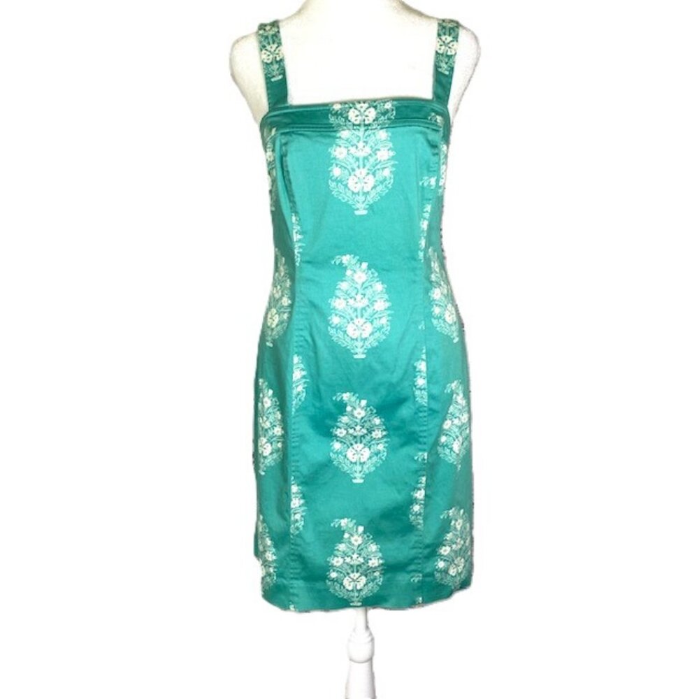 Jones New York Dress Sleevless Midi women's size 10P Stretch Petite green